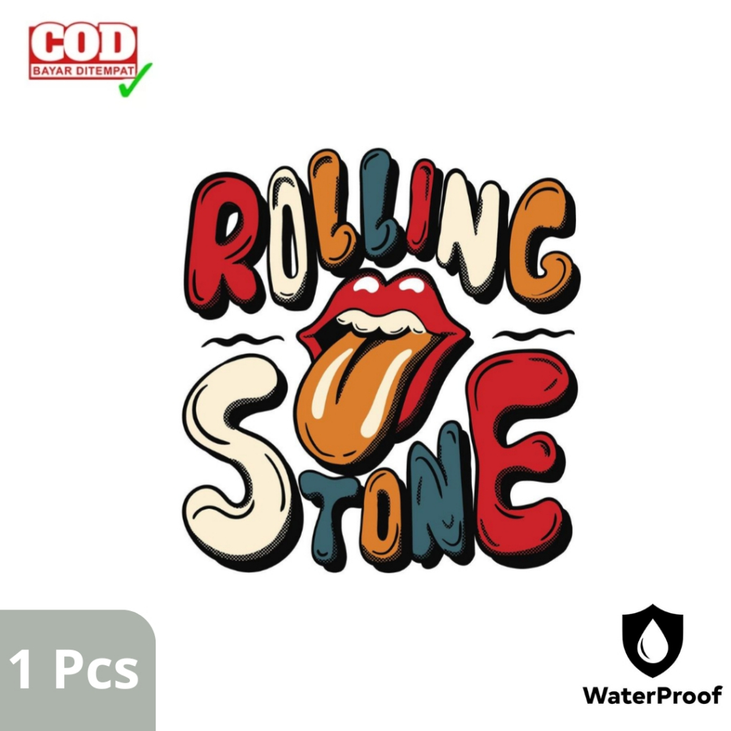 Stiker Vinyl Glossy Rolling Stones ( 1 Pcs ) - Tahan Air, Anti Gores, Resolusi Tinggi
