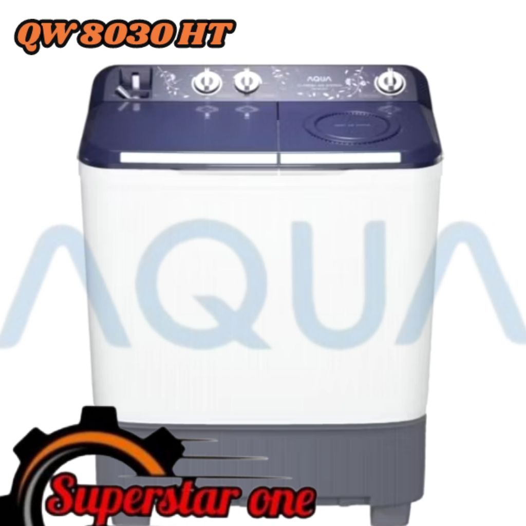 mesin cuci aqua 8kg QW 8030 HT MESIN CUCI 2 TABUNG