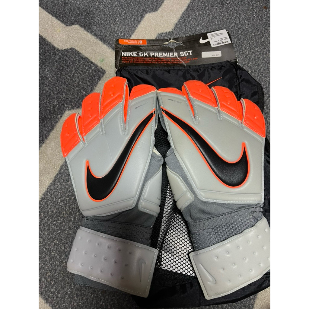 Sarung Tangan Kiper Nike SGT Premiere Grey/Orange/White