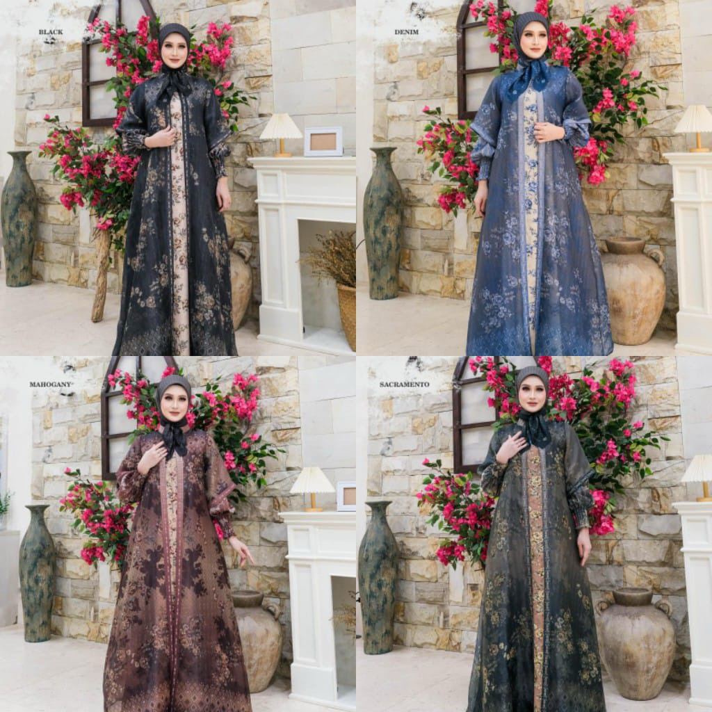 Lamour Series Gamis premium Omeiro Syari set Scraf by Agoest Hanggono