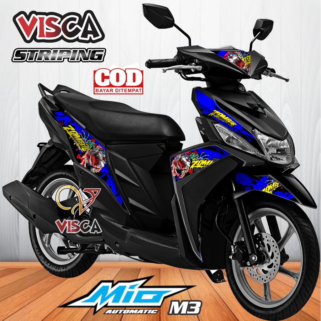 Stiker Striping Mio M3 Variasi Doraemon Zombie Vinyl
