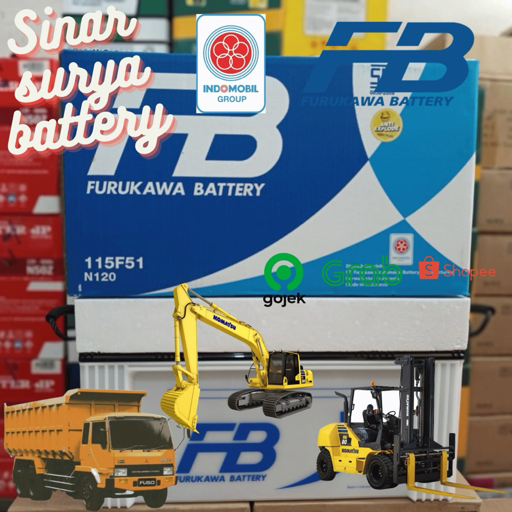 Aki Basah Merek Furukawa battery Conventional N120 / 120 Ampere Hour ,12 voltage bisa untuk Komatsu 