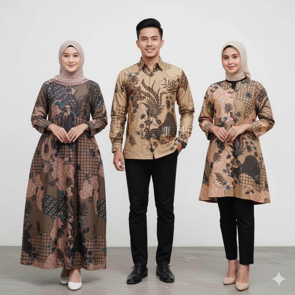 PROMO ​Batik Couple Keluarga Modern  Baju Seragam Batik Sarimbit  Set Batik Kondangan Mewah  Gamis K