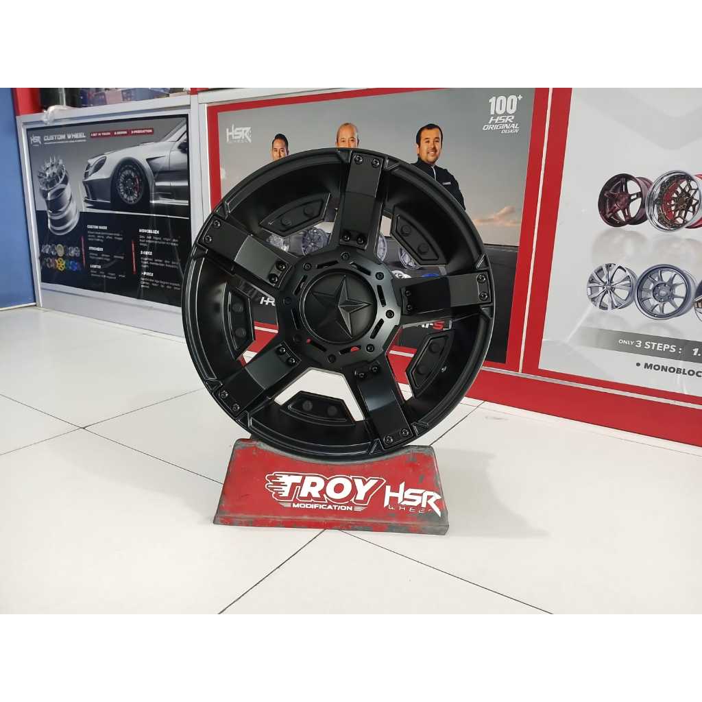 Velg Offroad Ring 16 HSR RASTA 2 JT5238 Dabel Pcd 5x114,3-13,9 MIDNIGHT BLACK Mobil Jimy,Katana,Escu