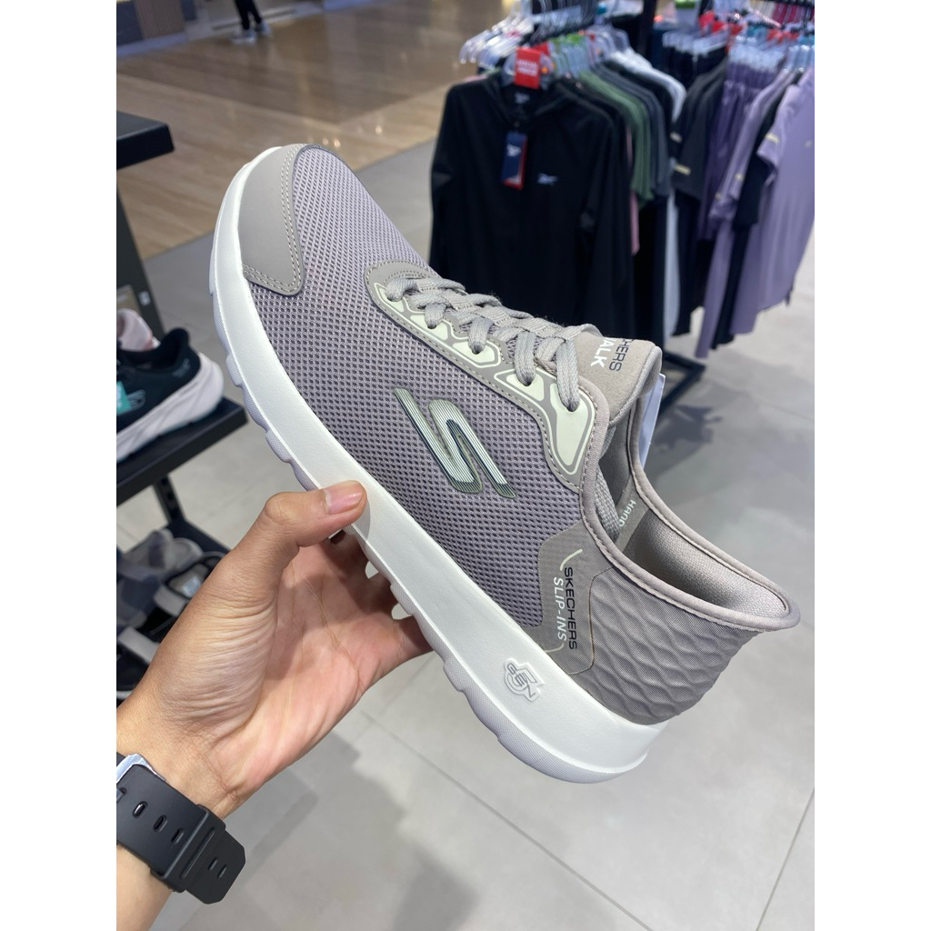 Sepatu Skechers pria Casual Go walk Max slip in Taupe original