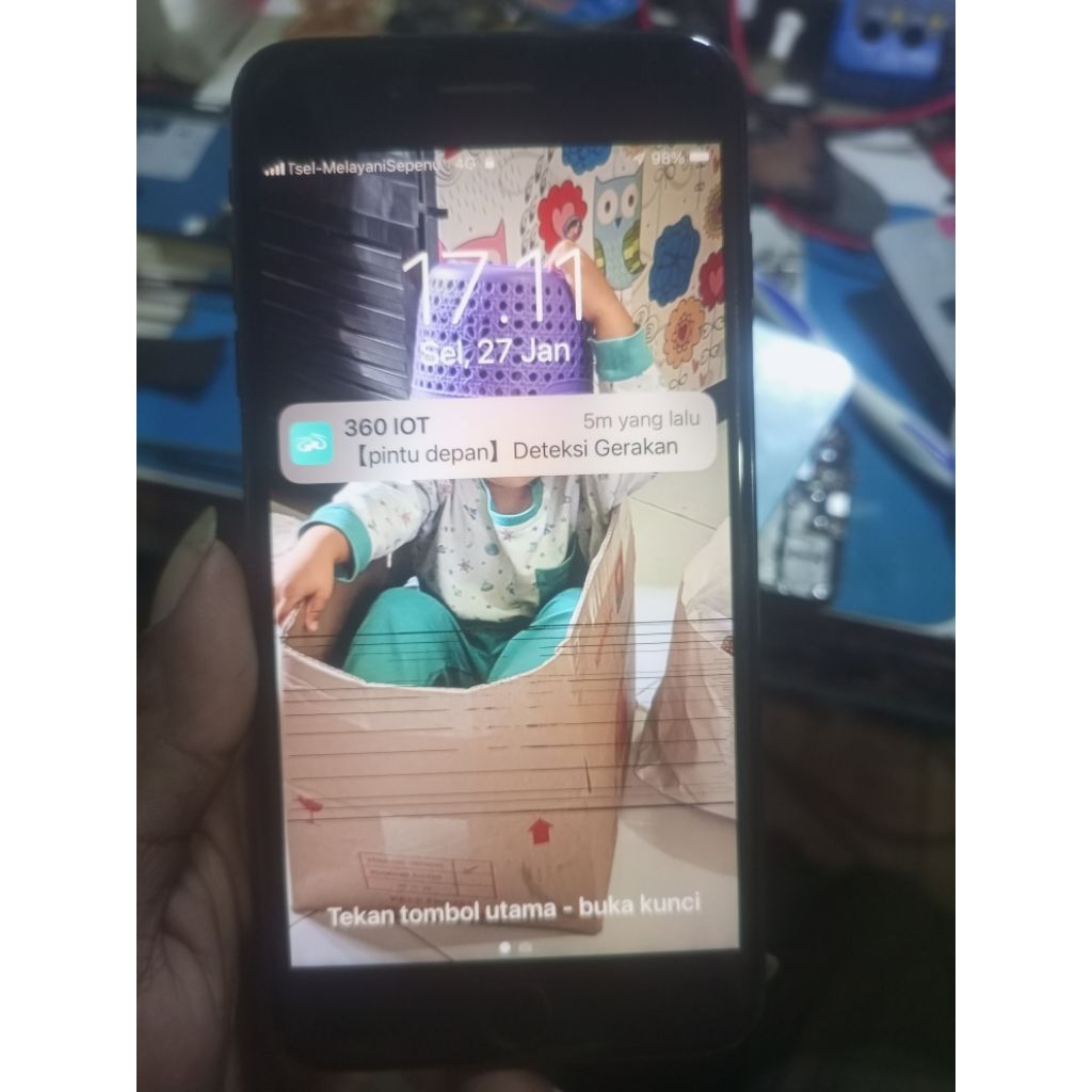 LCD Ori Copotan iPhone 7plus Minus Ada Garis Hitam