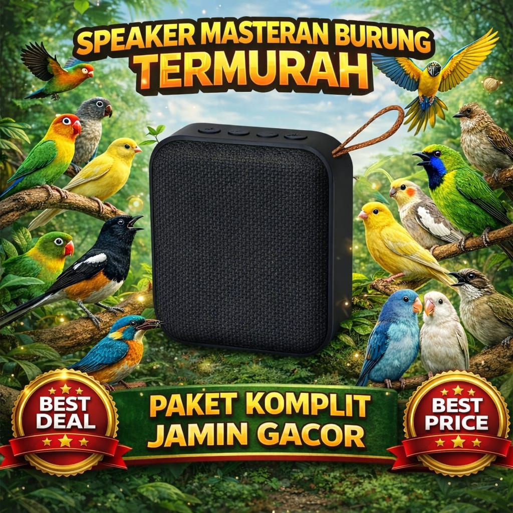 SPEAKER MP3 MASTERAN BURUNG KOMPILASI SUARA BURUNG KENARI MURAI BATU CUCAK IJO LOVE BIRD HARGA TERMU