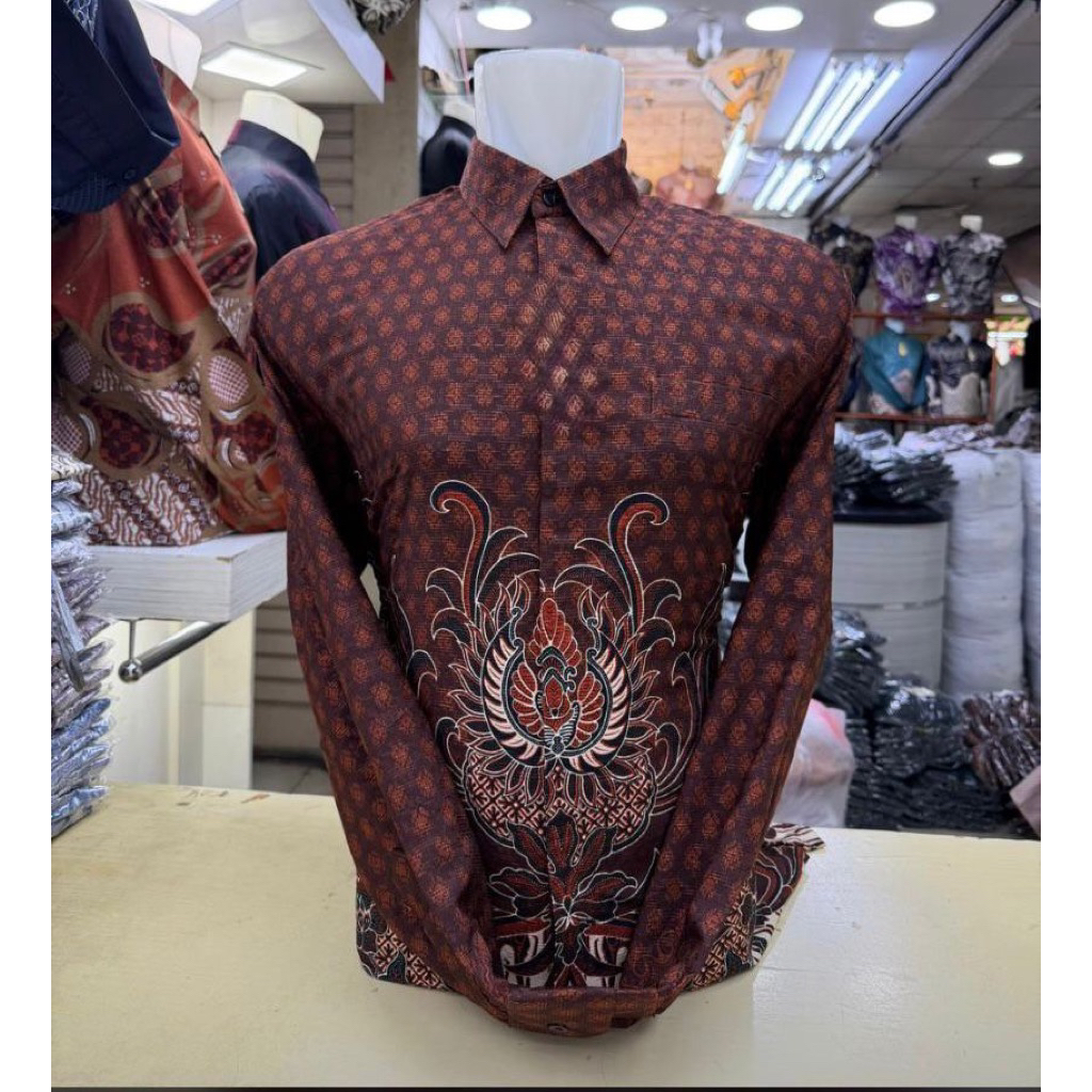 kemeja Batik Pria Lengan Panjang Bahan Doby Premium Motif Terbaru Doby Super