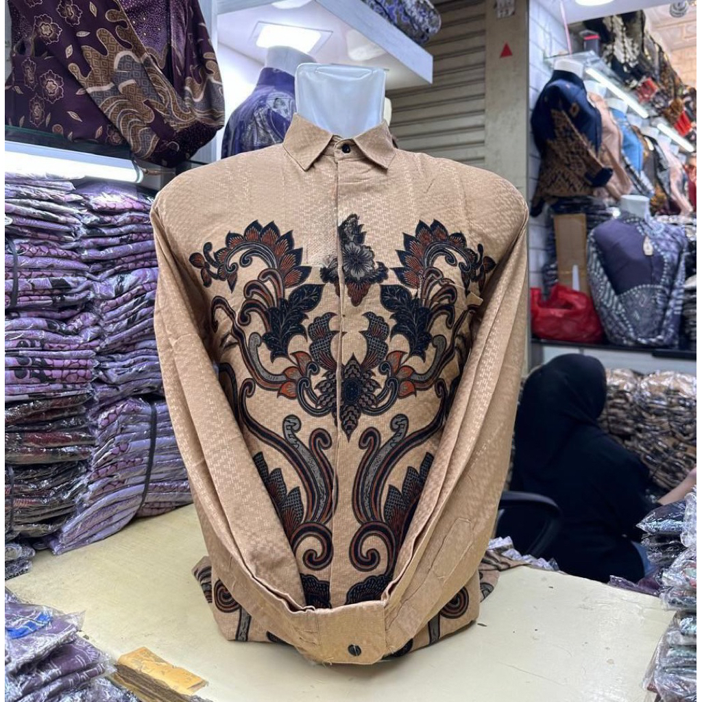 kemeja Batik Pria Lengan Panjang Bahan Doby Premium Motif Terbaru Doby Super