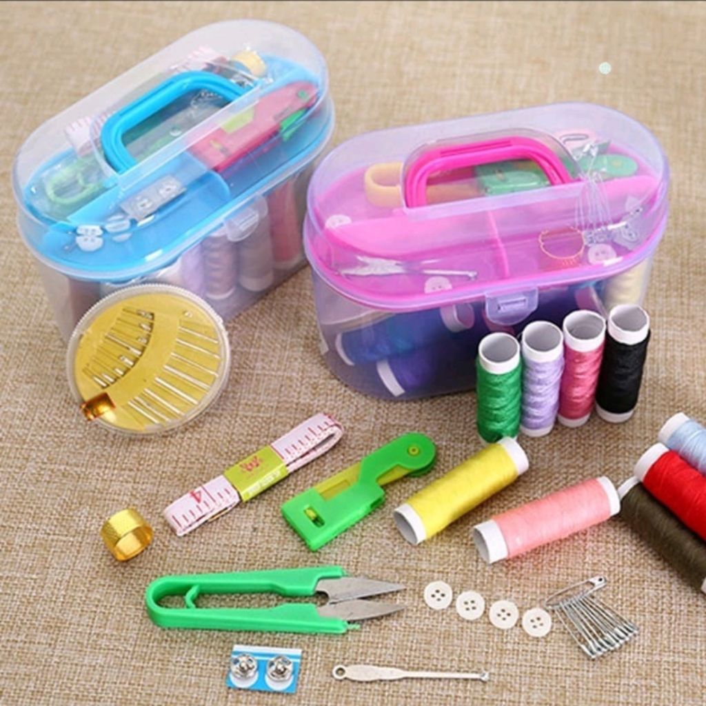 Box Set Jahit Tangan Manual Mini / Peralatan Menjahit / Sewing Tool Kit