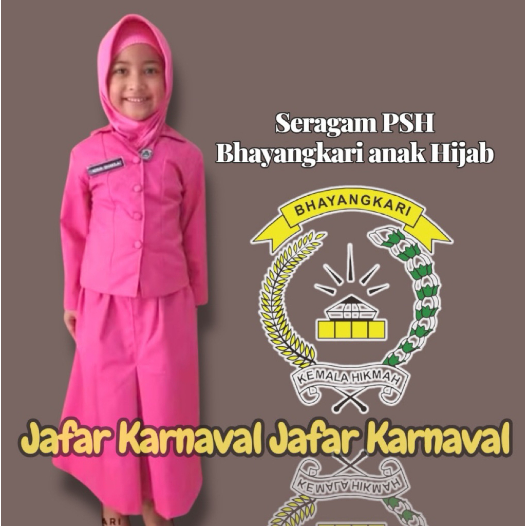 SERAGAM PSH BHAYANGKARI HIJAB ANAK PEREMPUAN/ BAJU PSH BHAYANGKARI HIJAB ANAK PAUD-TK-SD BAHAN OXFOR