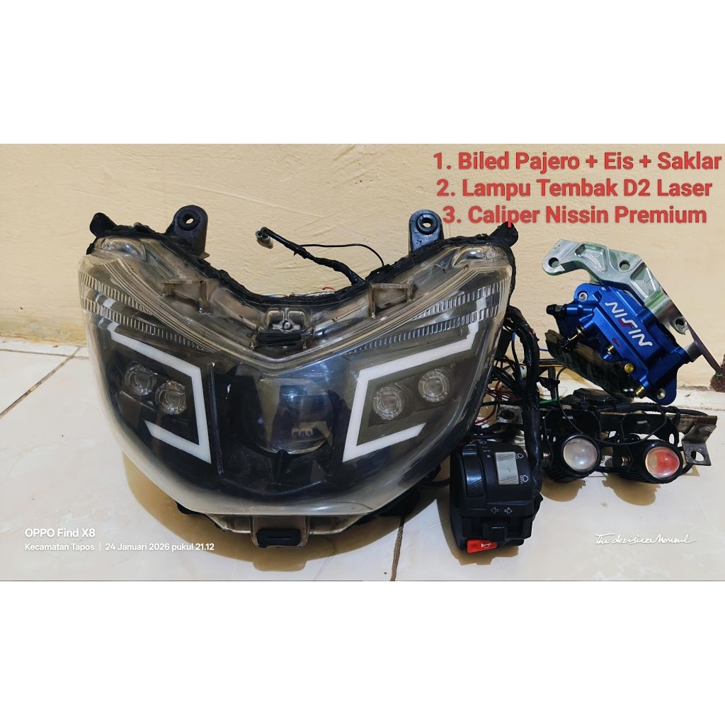 Lampu Biled Pajero+ frame lazy led+ Saklar Nmax Old