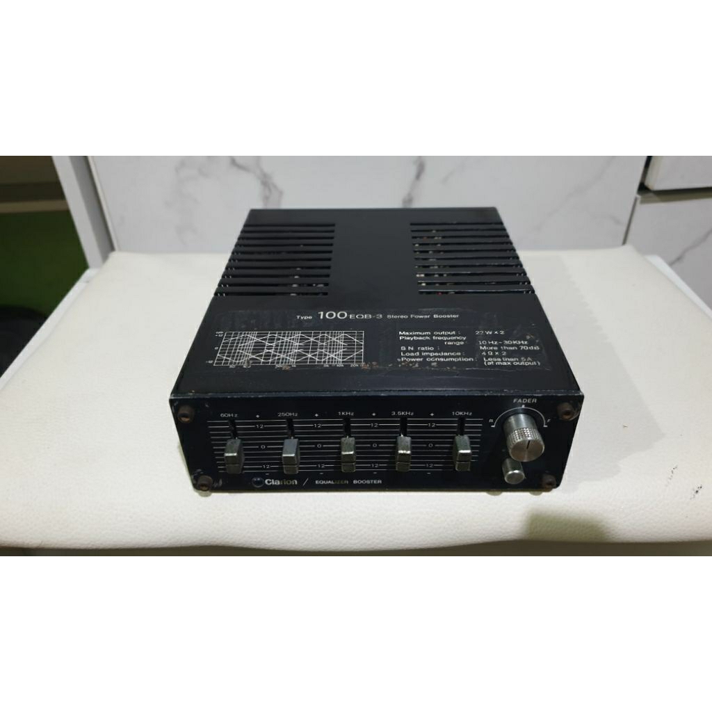 power amplifier equalizer mobil clarion 100 EQB-3 stereo 4channel second bekas normal siap pakai