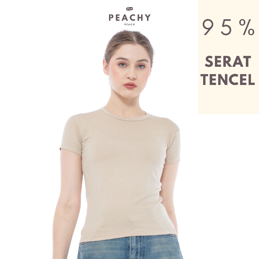 Peachy Peach - Tencel Fitted T-Shirt CREAM