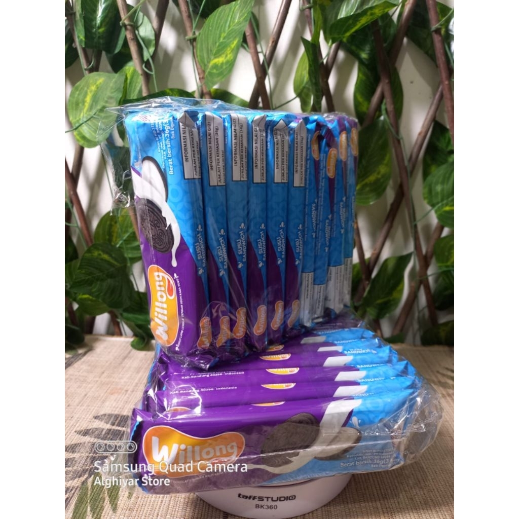 Willong Biskuit Coklat Rasa Susu Sandwich 2pak