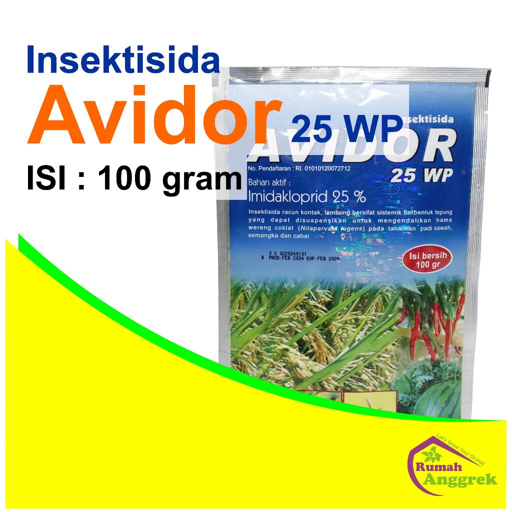 Insektisida Avidor 25 WP 100 gram pestisida sistemik anggrek obat pembasmi hama wereng coklat insek 