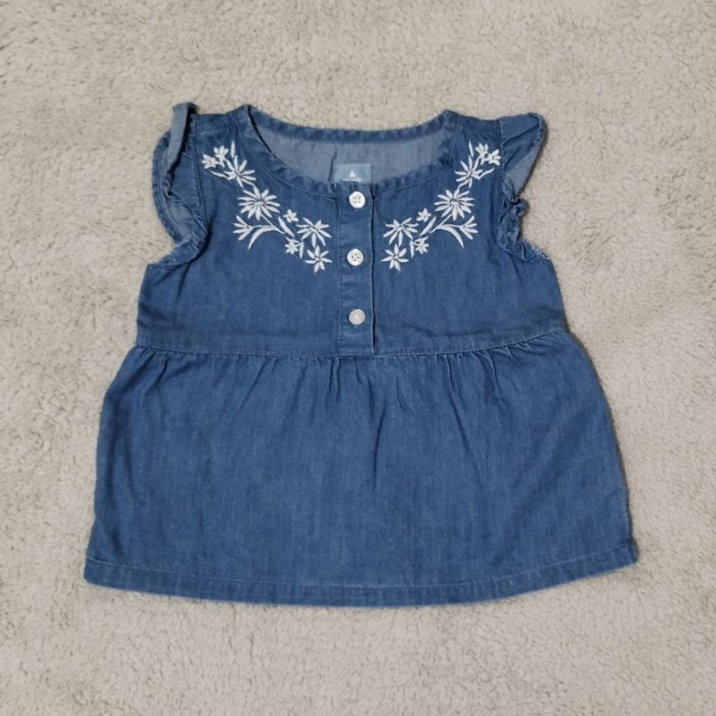 PRELOVED Dress Atasan Denim Bayi Baby GAP gagap bordir cantik