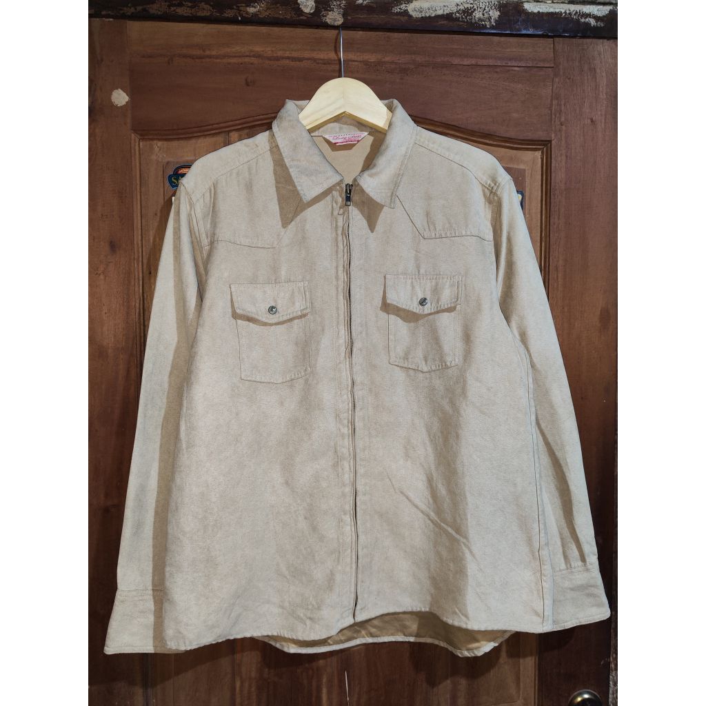 Work jacket suede golden brown