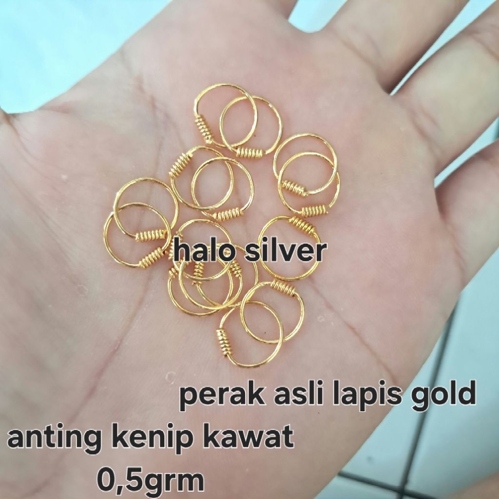 ANTING BAYI KENIP KAWAT PERAK 925 LAPIS GOLD