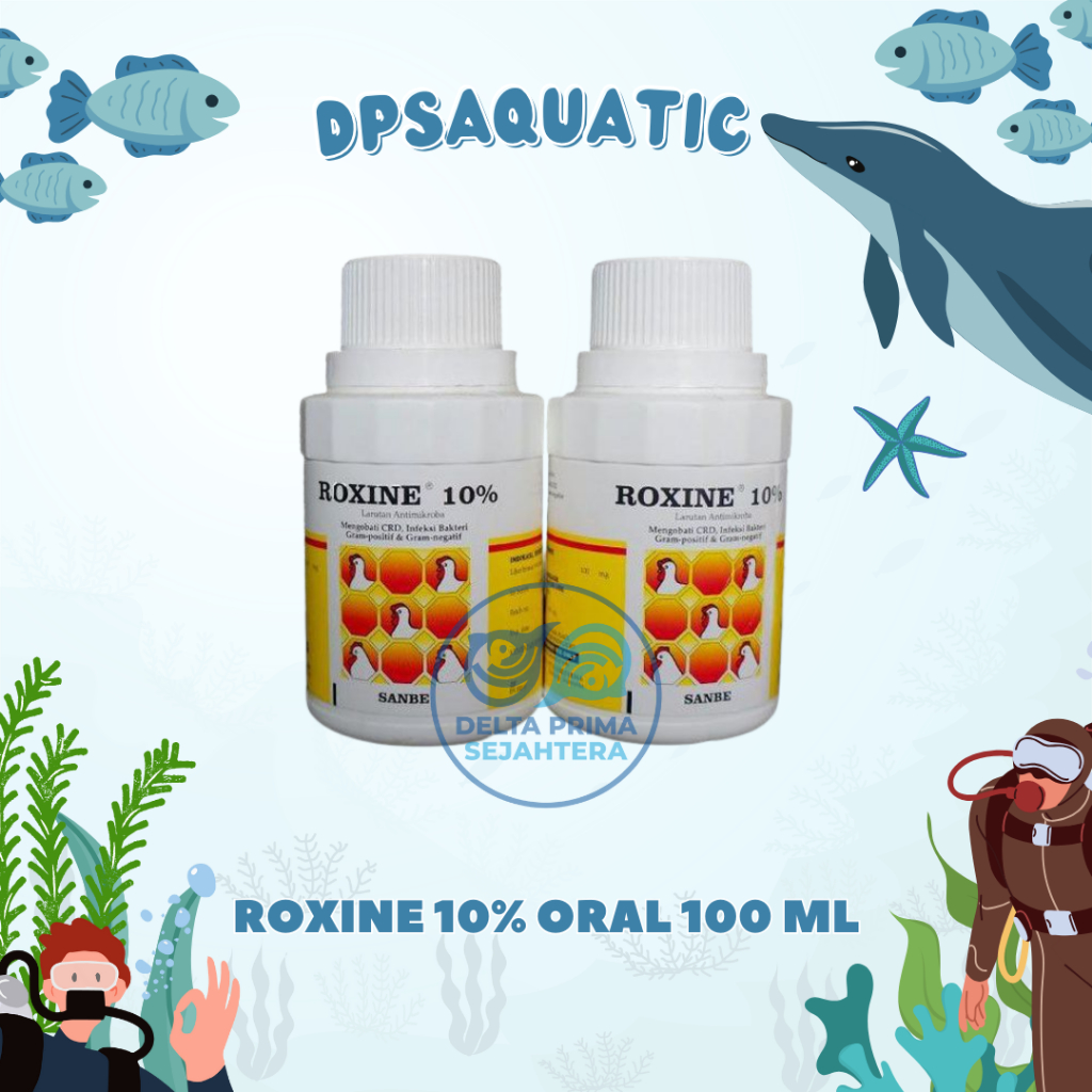 ROXINE 10% ORAL 100 ML - Antibiotik Pernafasan, CRD, Snot Dan Spektrum Luas.