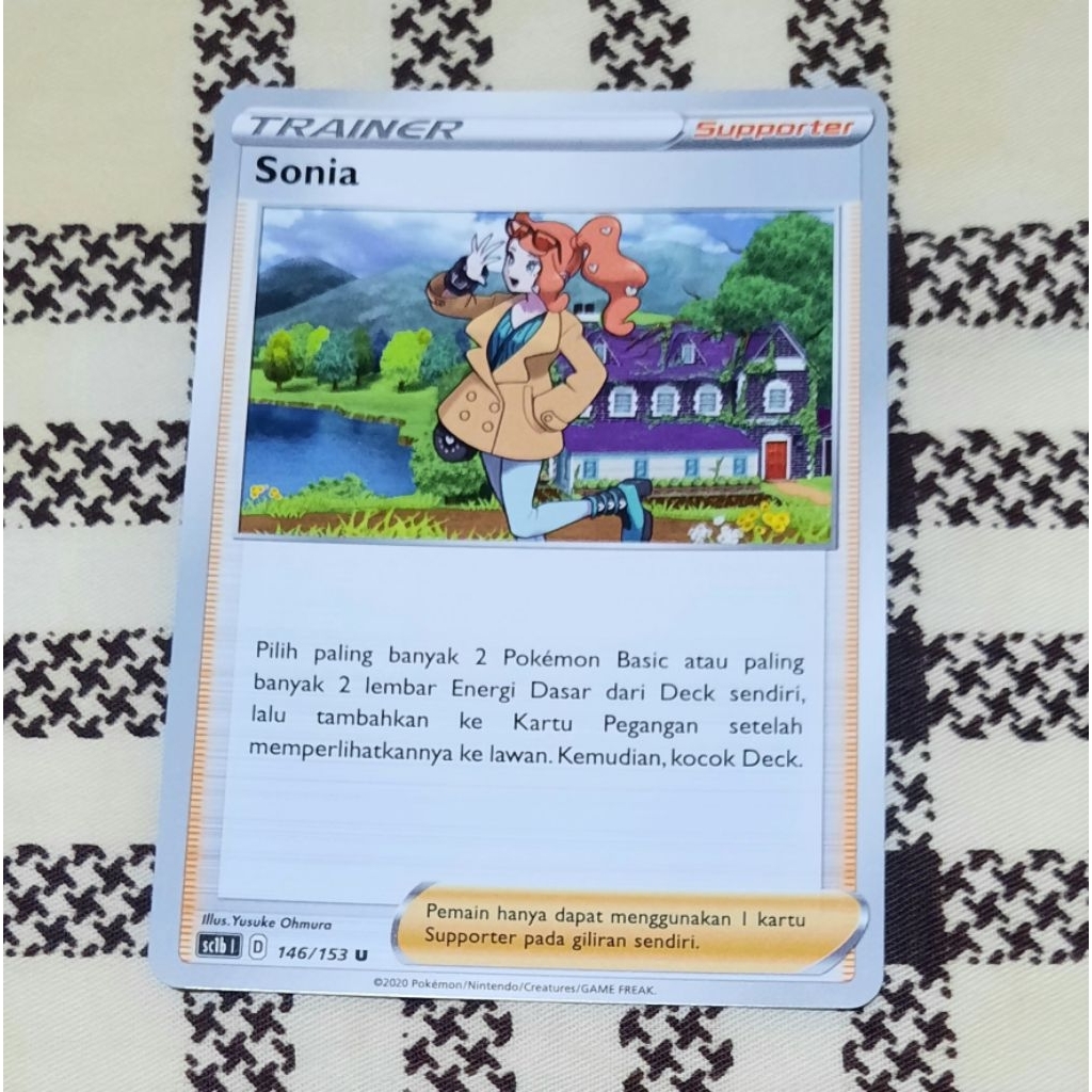 Kartu Pokemon Sonia Sc1b tcg bahasa indonesia trainer supporter