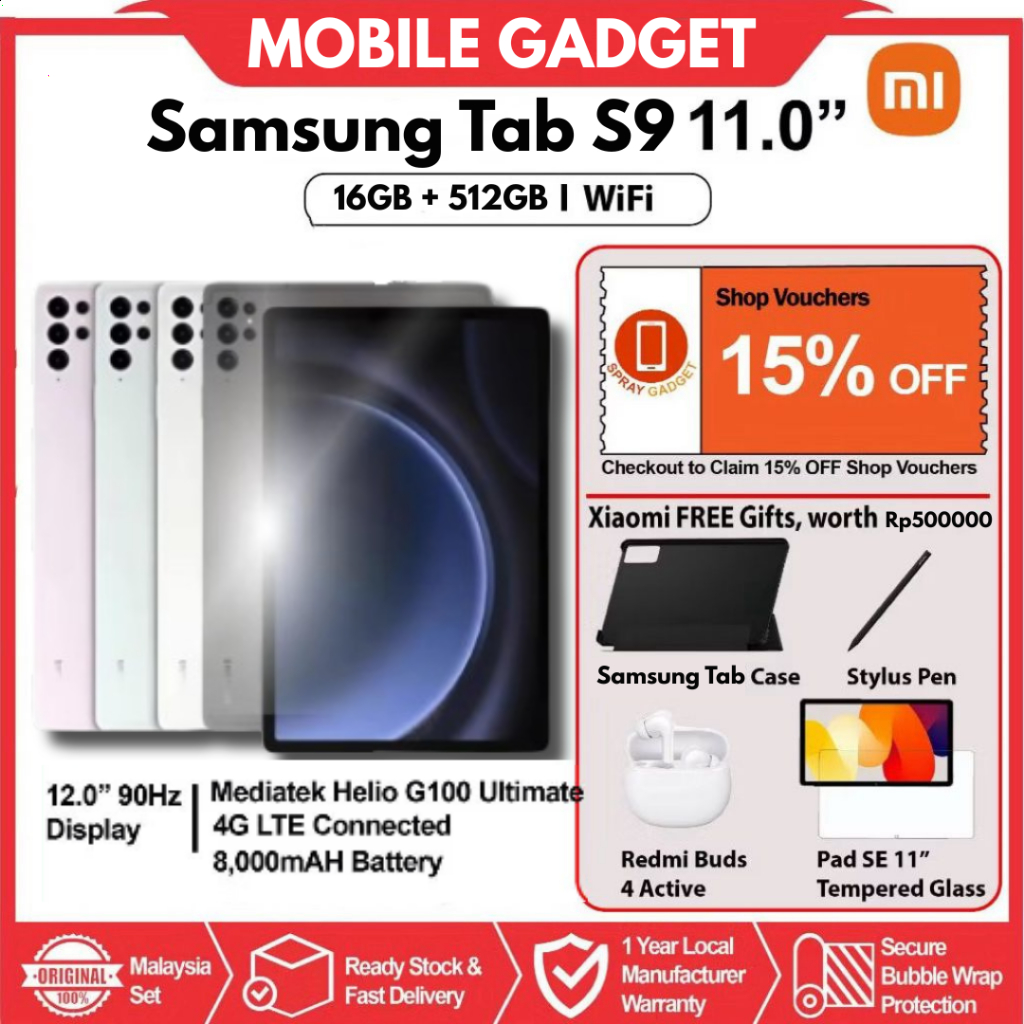 [ Gratis Ongkir ] Samsung Galaxy S9 Tab 11 Inch | 5G/4G LTE | 12GB RAM 512GB ROM | Dual SIM | Androi