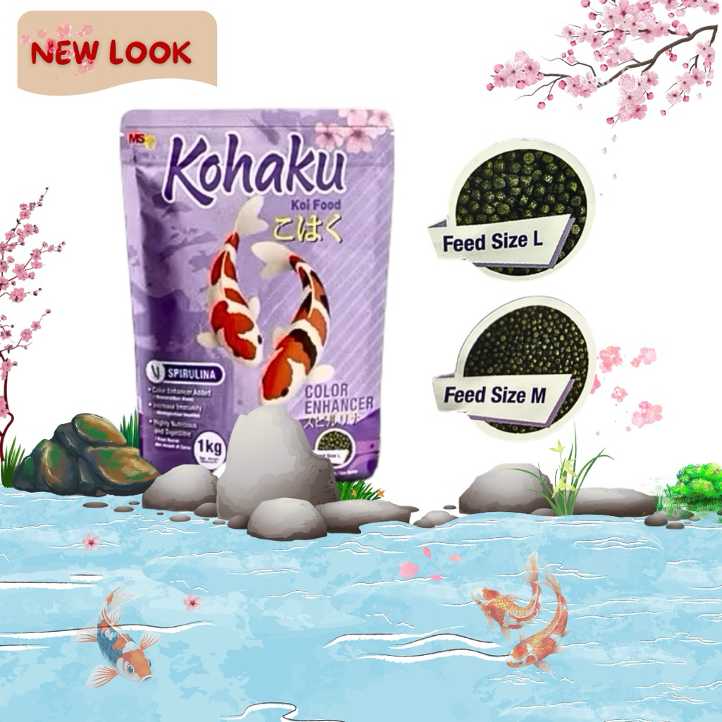 MAKANAN IKAN KOI KOHAKU SPIRULINA COLOR ENHANCER 1KG