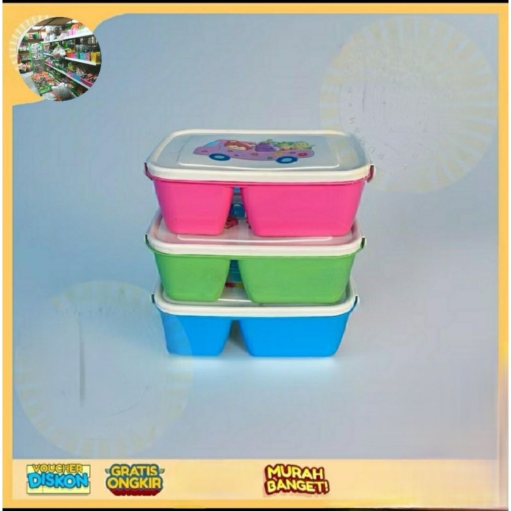 LUNCH BOX / BEKAL MAKAN / TEPAK MAKAN NUAI SEKAT 3 PLASTIK