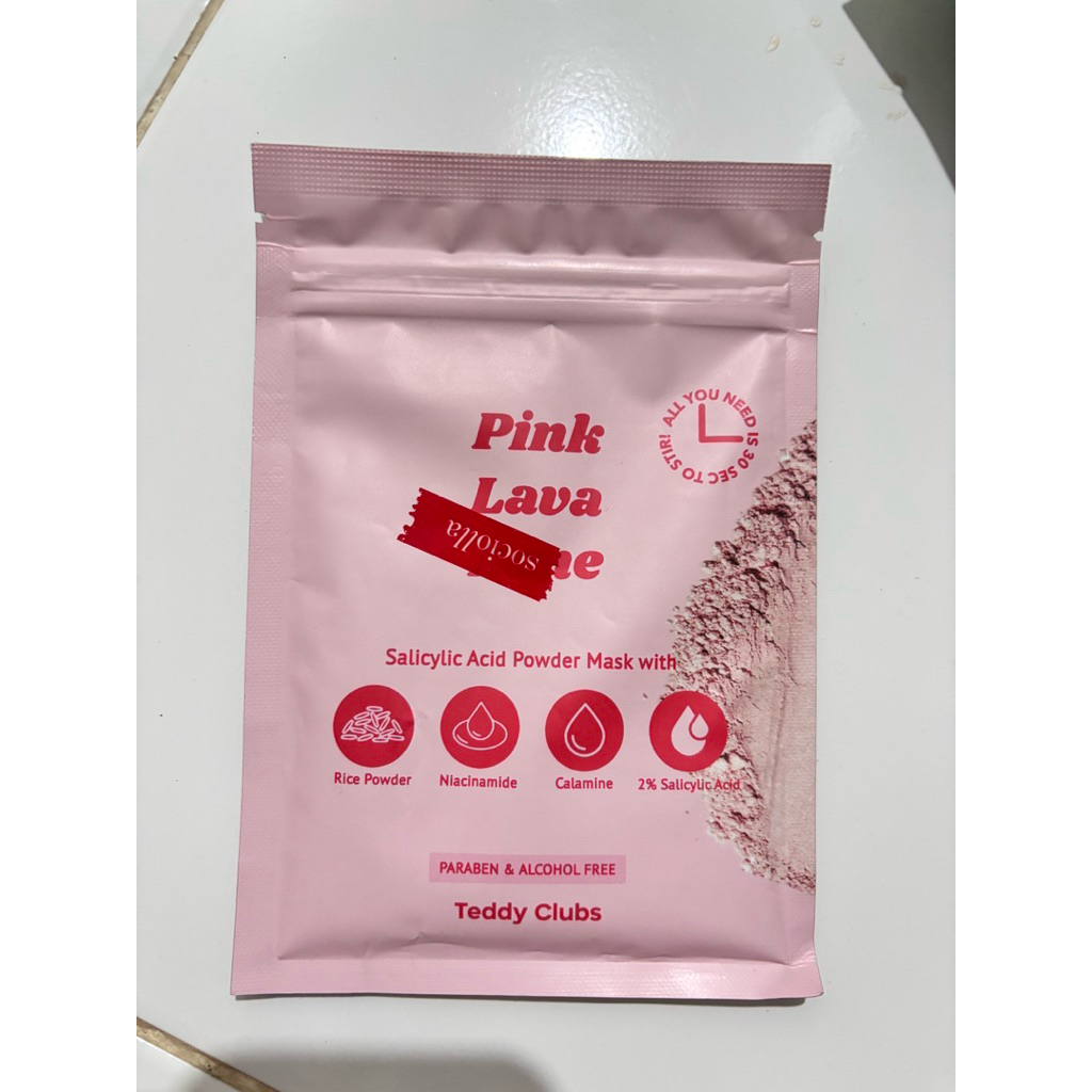 [READY & SIAP KIRIM] Teddy Clubs Pink Lava Acne Salicylic Acid Powder Mask