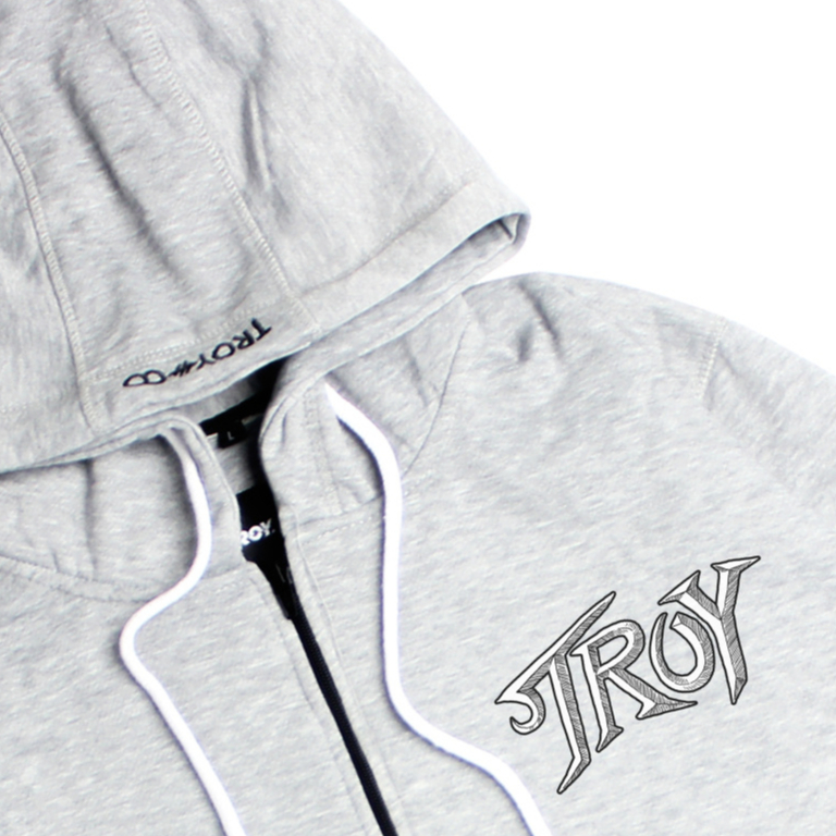 Troy Company Hoodie Zipper Grey Misty Arrow Wolf - Hoodie Zipper Hoodie Abu Misty ZHD 2844