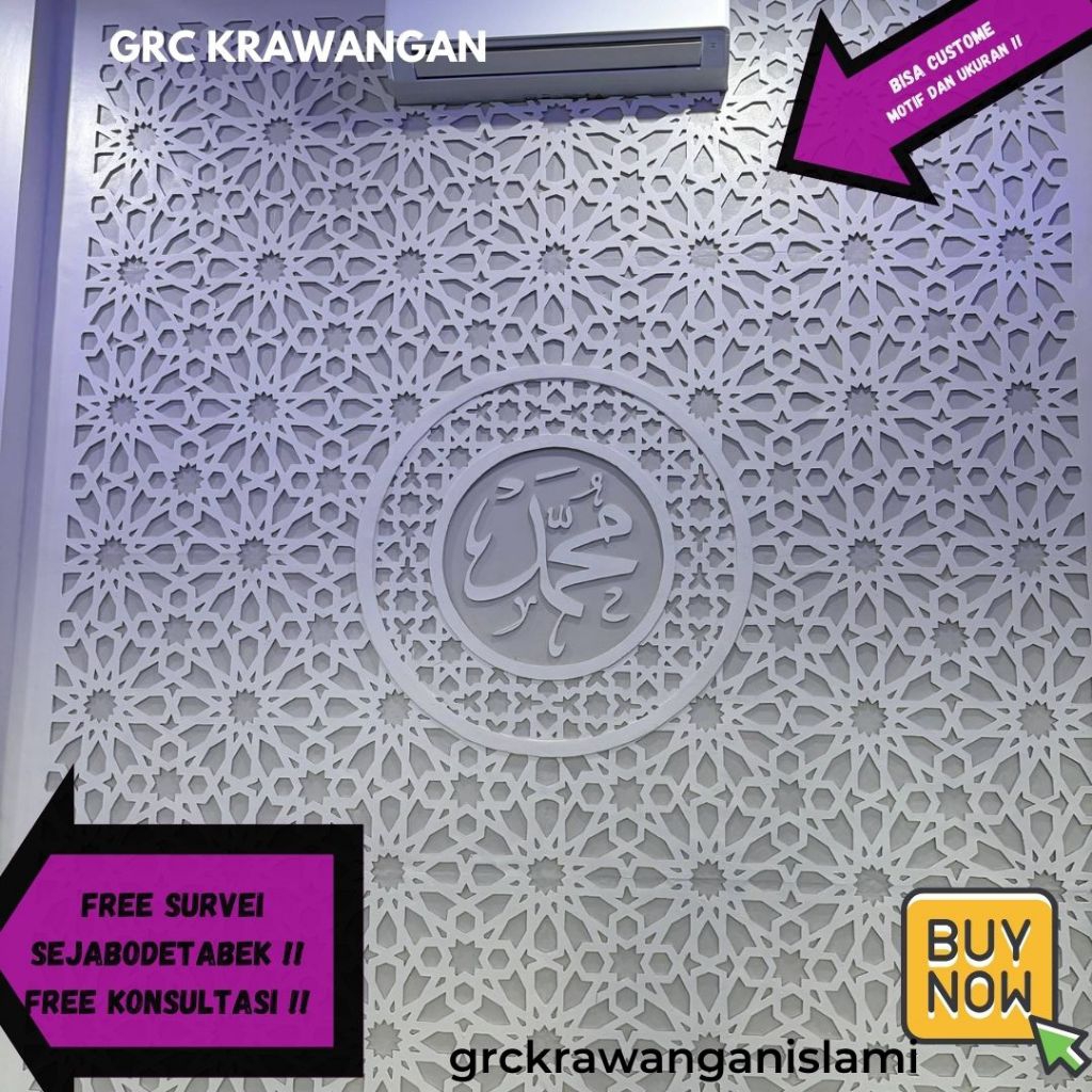 Cetak Krawangan GRC untuk Pagar, Masjid, dan Ornamen Rumah
