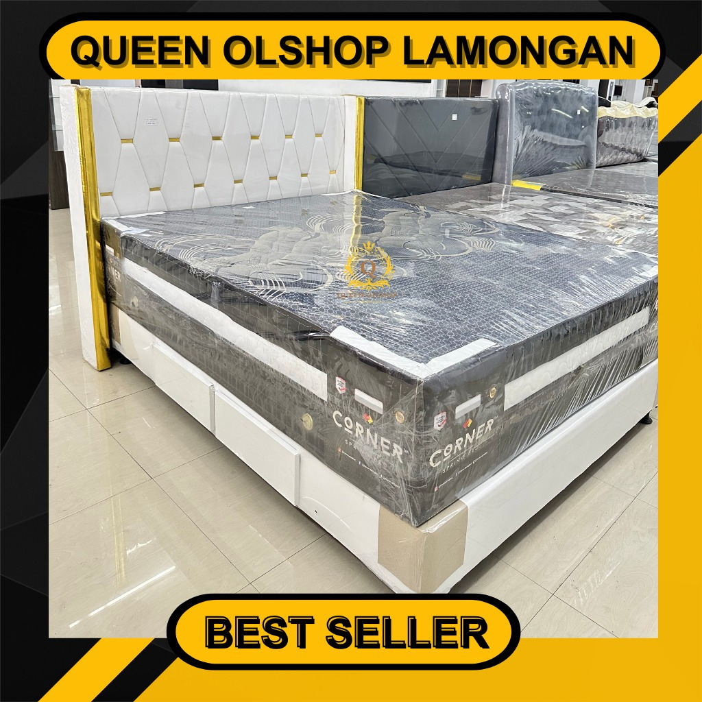 Ranjang Set Dipan + Laci Sayap Minimalis 160x200 [LAMONGAN]