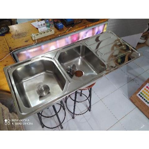 BAK CUCI PIRING STAINLESS KITCHEN SINK WASTAFEL CUCI PIRING STAINLESS BCP 1LOBANG 2LOBANG SAYAP TANP