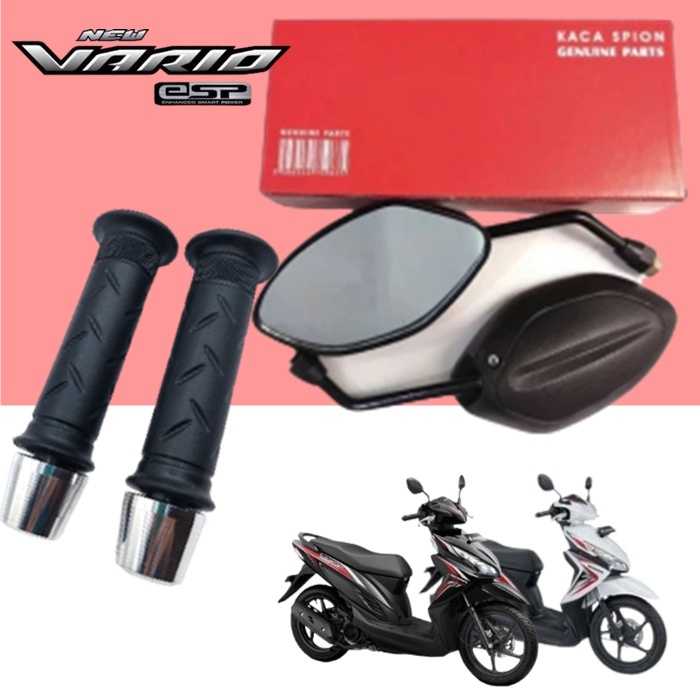 Spion Beat Spion  Vario 110 fi esp  Standar Drat Honda Plus  Karet Grip slongsong gas + Jalu Stang