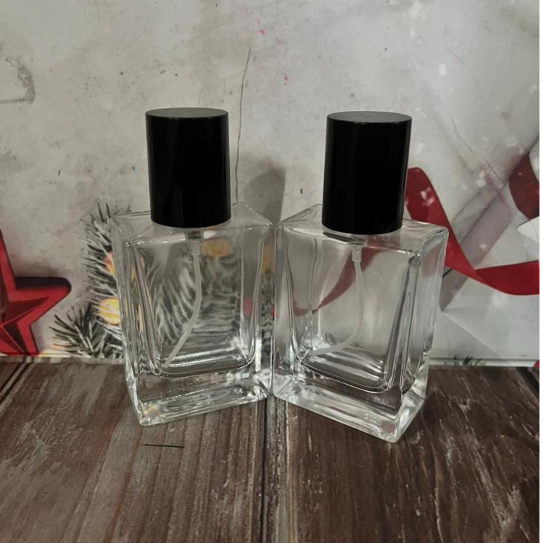 BOTOL PARFUM SPRAY PETAK SCREW TRANS BLACK CAP 30ML ||  BOTOL PARFUM ELEGAN