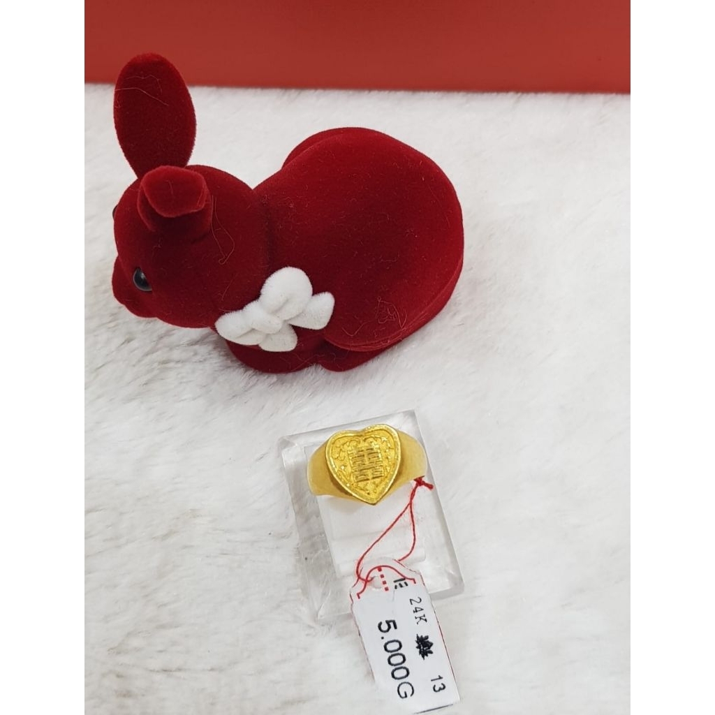 Cincin emas 24k xuang xi love