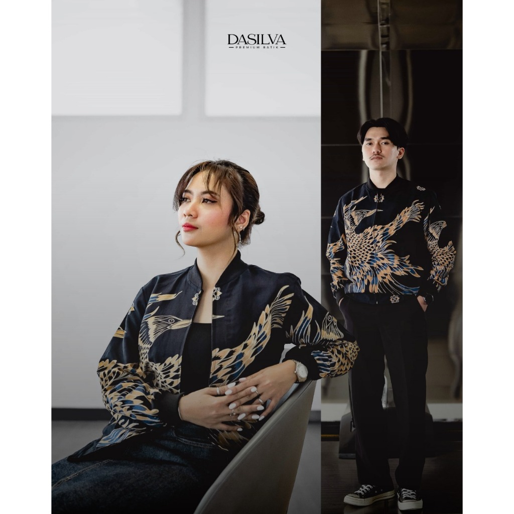 Dasilva Batik Jaket Bomber motif garuda IKN