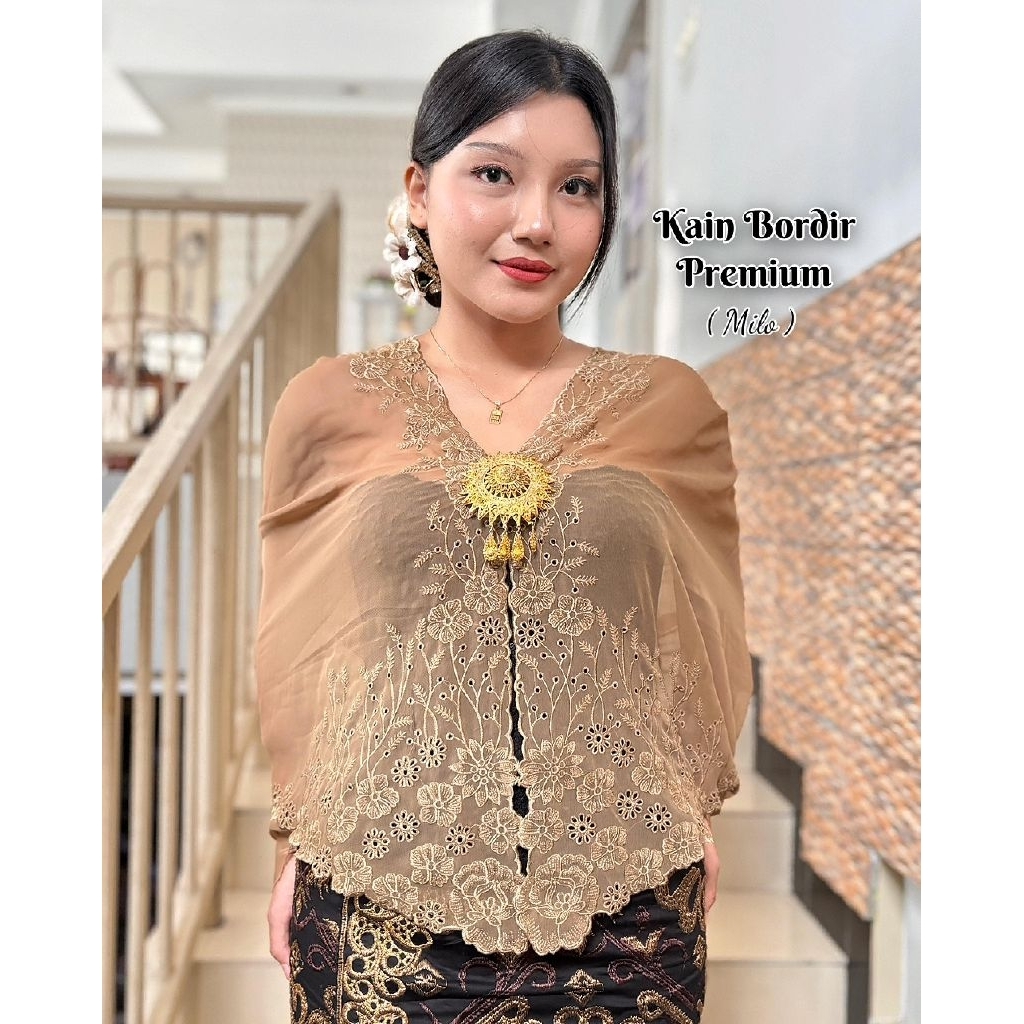 KAIN KEBAYA SUTRA CREPE BORDIR MOTIF LILYTA