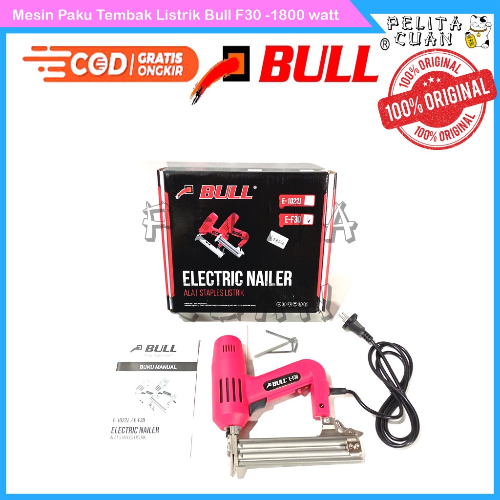 Mesin Paku Tembak Listrik Bull F30 -1800 watt