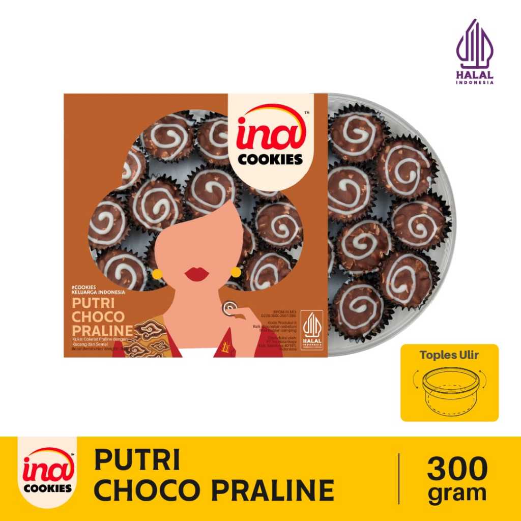 INA COOKIES Malang - Putri Choco Praline Kue Kering Premium Kue Lebaran Coklat Manis - READY STOCK