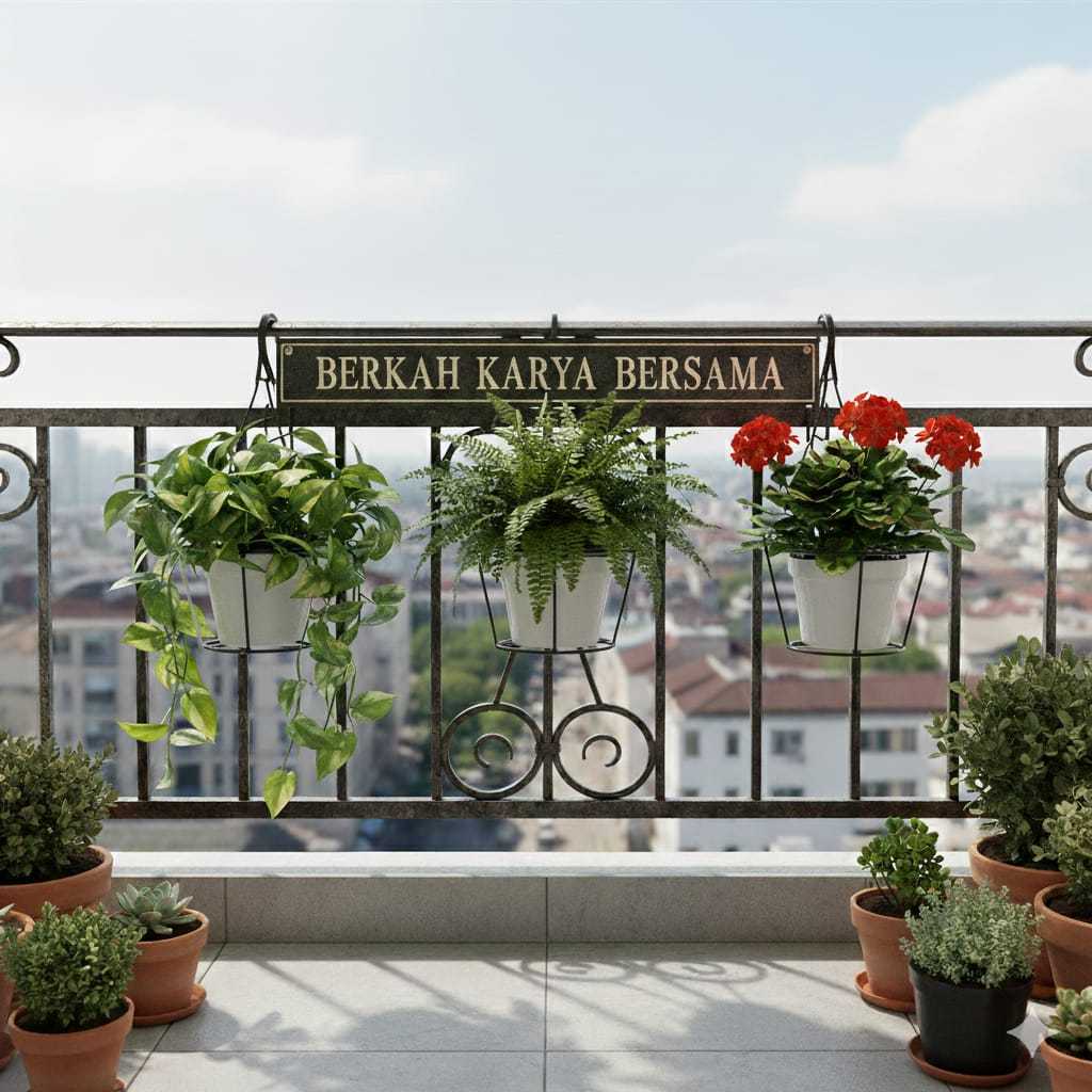 Rak bunga besi gantungan rak pot tanaman hias/rak bunga gantung balkon