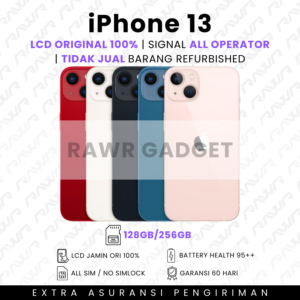 iPhone 13 128GB 256GB LCD 100% ORIGINAL NO REFURBISHED FULLSET GARANSI 60 HARI