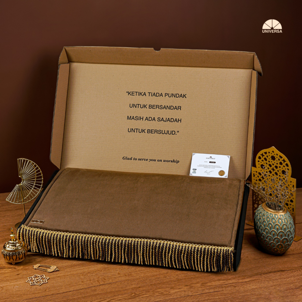UNIVERSA Sajadah Jumbo BROWN (XL) - Sajadah Imam Polos Busa Tebal Empuk Alas Anti slip