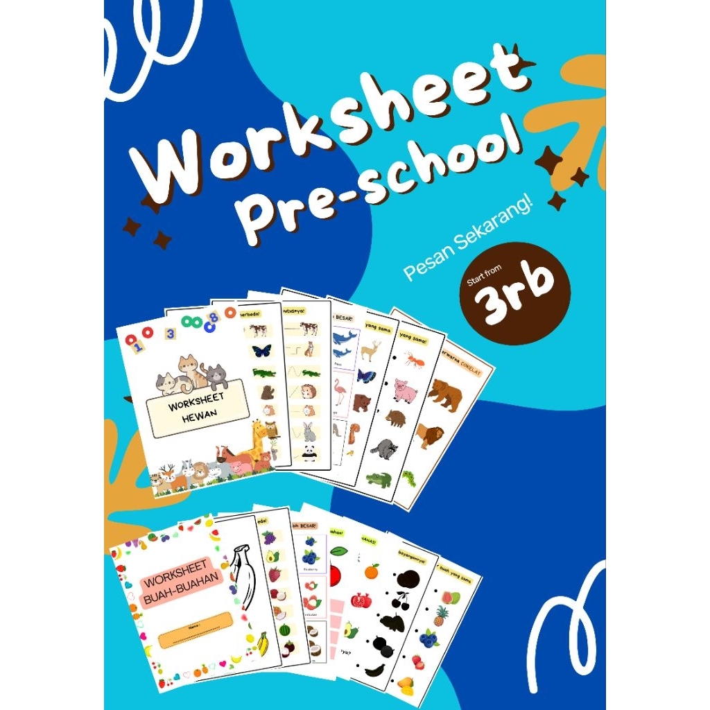 Worksheet Anak Pra sekolah | Toddler Worksheet | Preschool Worksheet | Usia 2-6 tahun