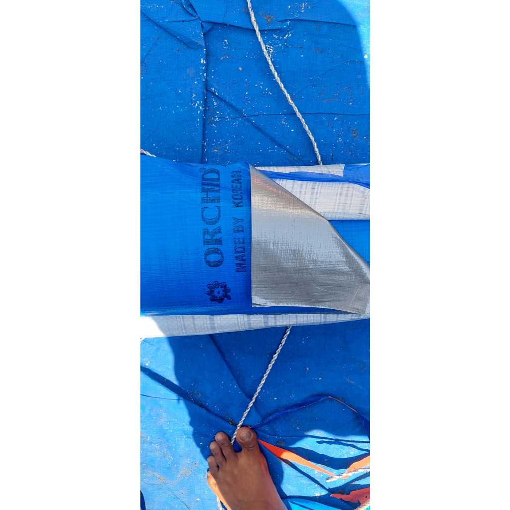 Terpal Roll A12 Orchid 2x100 Biru Silver Tebal Heavy Duty Tahan Panas Dan Hujan