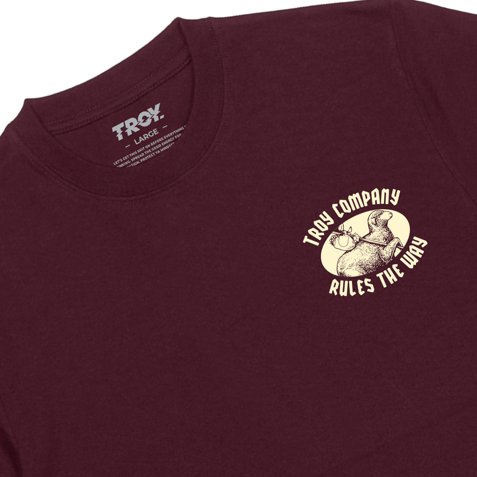 Troy Company Tshirt Maroon Rules The Way - Kaos Lengan Pendek Kaos Merah Maroon MTD 2767