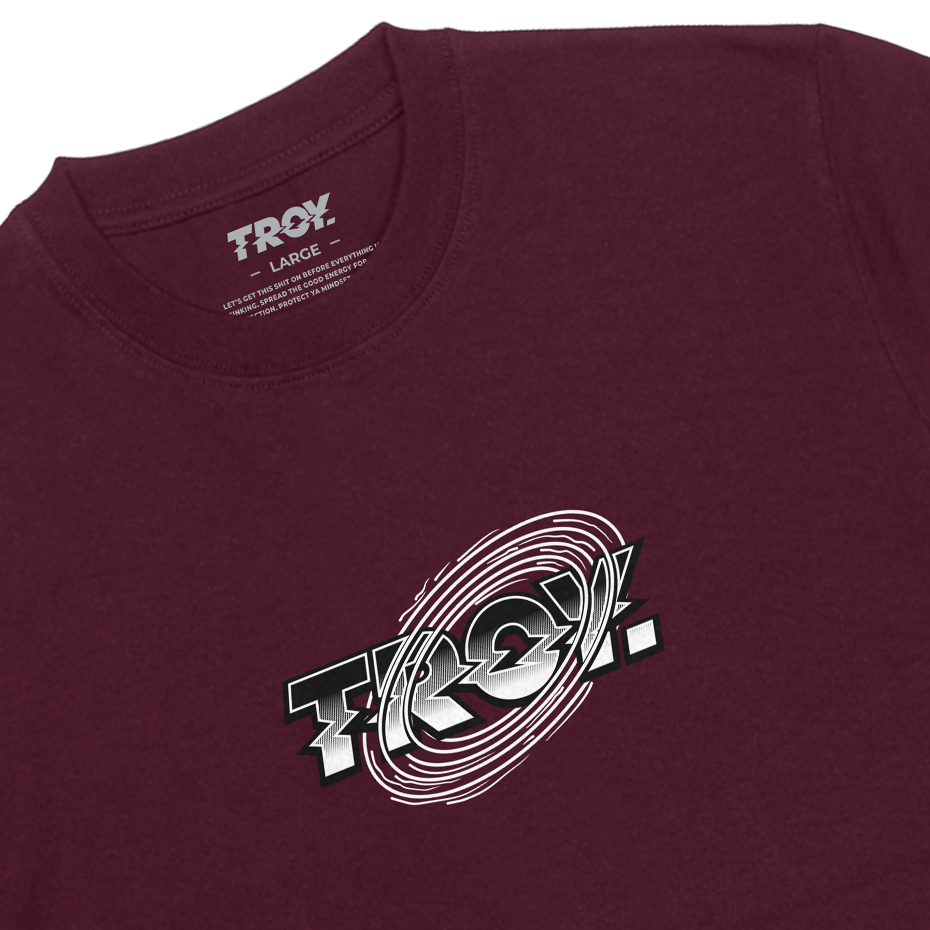 Troy Company Tshirt Maroon Orbita - Kaos Lengan Pendek Kaos Merah Maroon MTD 2270