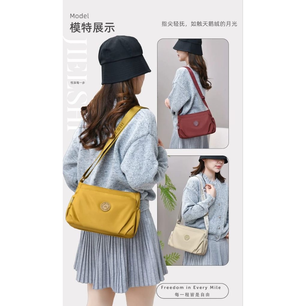 JIELSHI H6-63# Tas selempang wanita sling bag cewek bahan parasut Premium