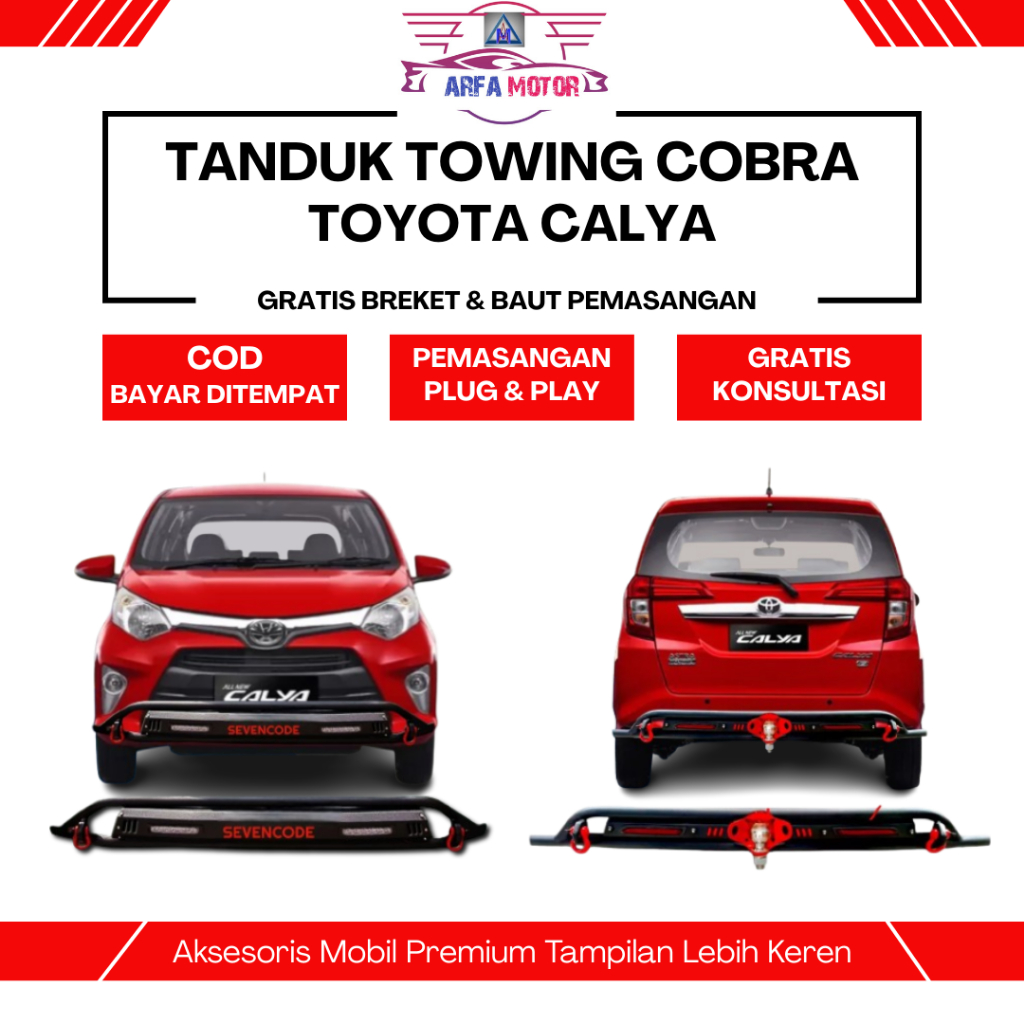 Paket Tanduk Depan Belakang Calya Sigra model Cobra Besi Sevencode Bumper Depan Belakang Calya Sigra