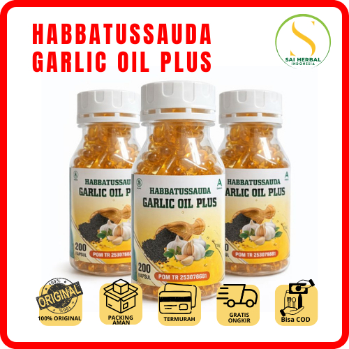 HABBATUSSAUDA GARLIC OIL 200 KAPSUL - Kapsul Herbal Habbatussauda Garlic isi 200 kapsul Herbal Habba